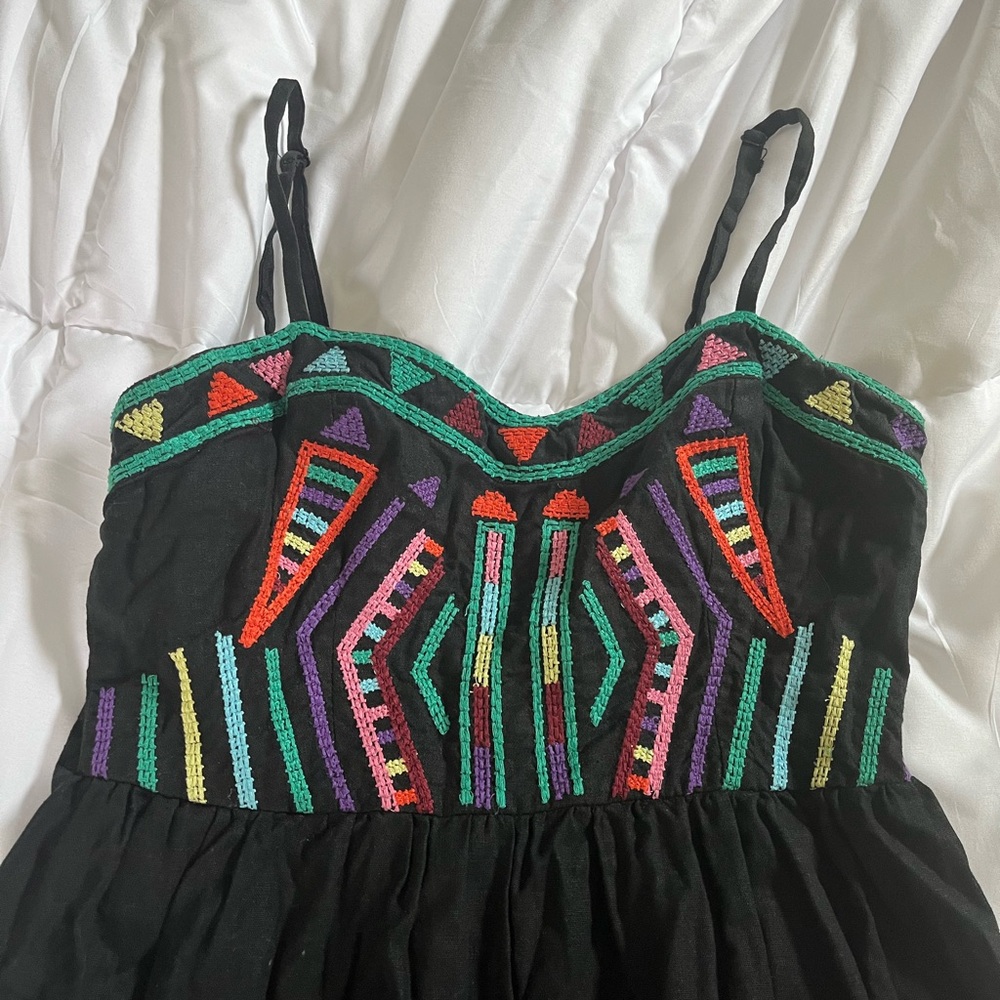 Anthropologie staring at the stars linen mini dress
